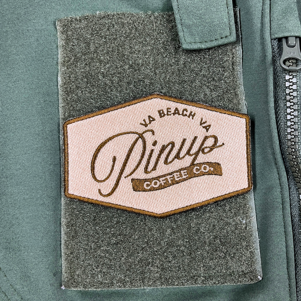 flight suit velcro patch with coffee logo