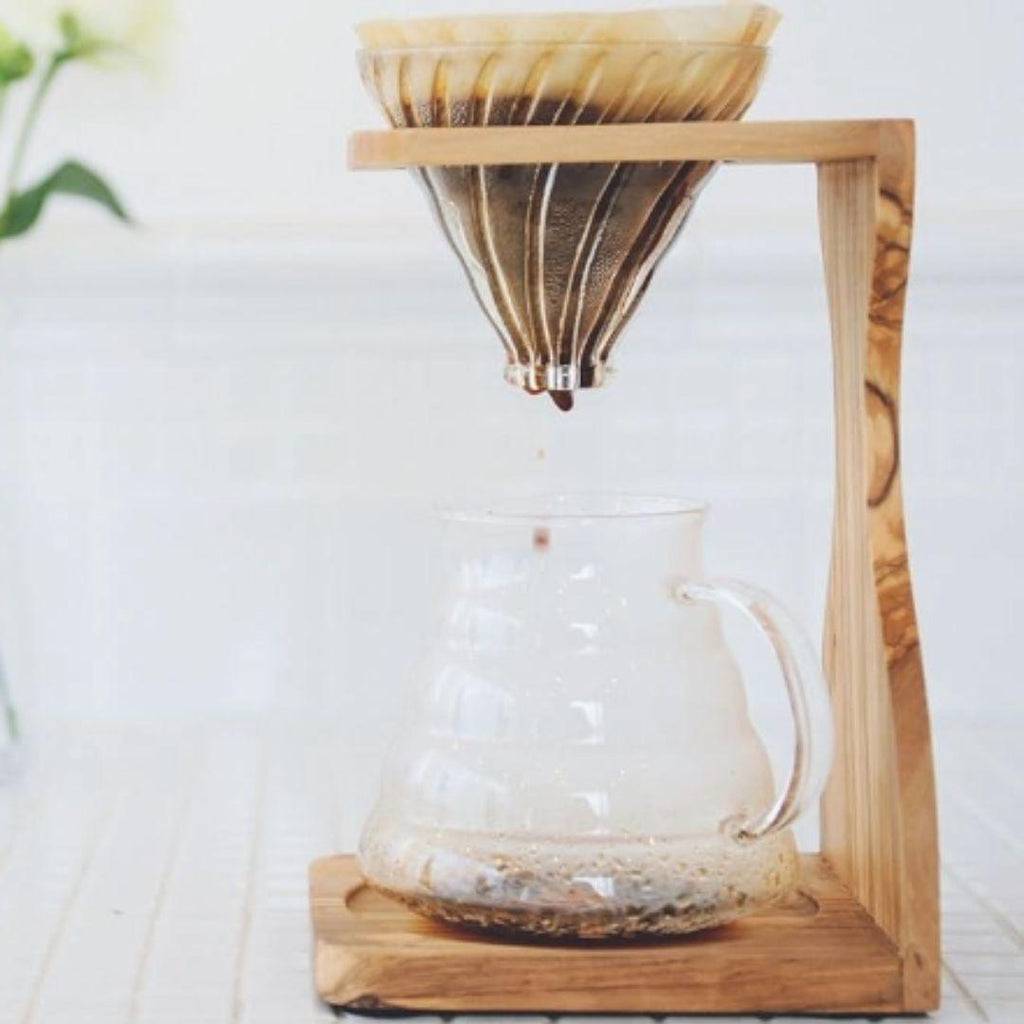 Olivewood V60 pour over coffee stand