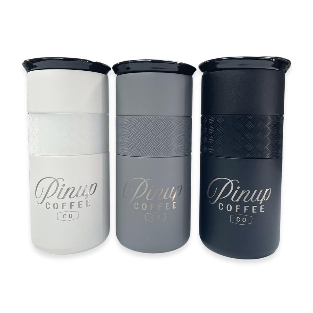 16oz tumblers with pinup coffee co engraving