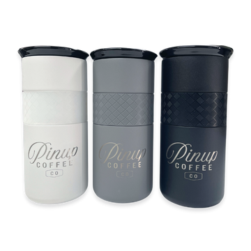 16oz tumblers with pinup coffee co engraving